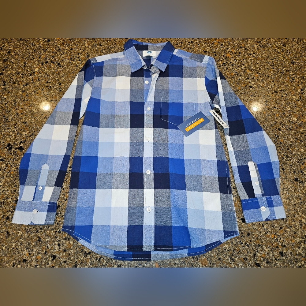 Youth Large Old Navy button down plaid shirt